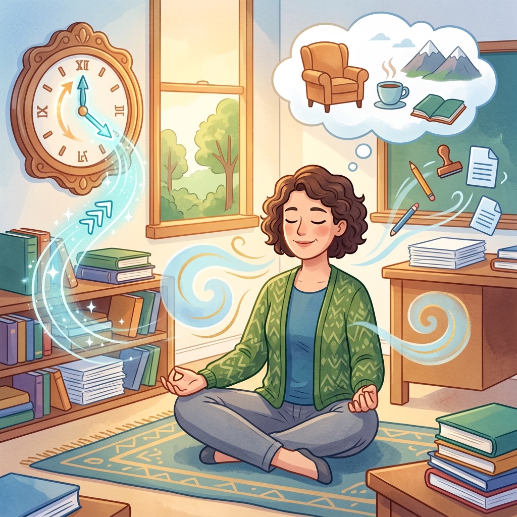 Visual metaphor for time management and teacher productivity